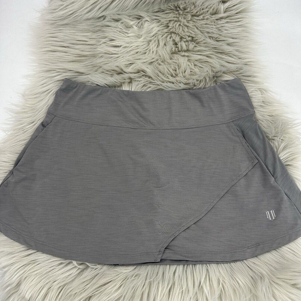 EleVen by Venus Williams Fly Asymmetric Wrap Tennis Skort Marled Gray Size Large